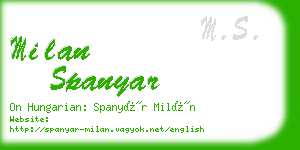 milan spanyar business card